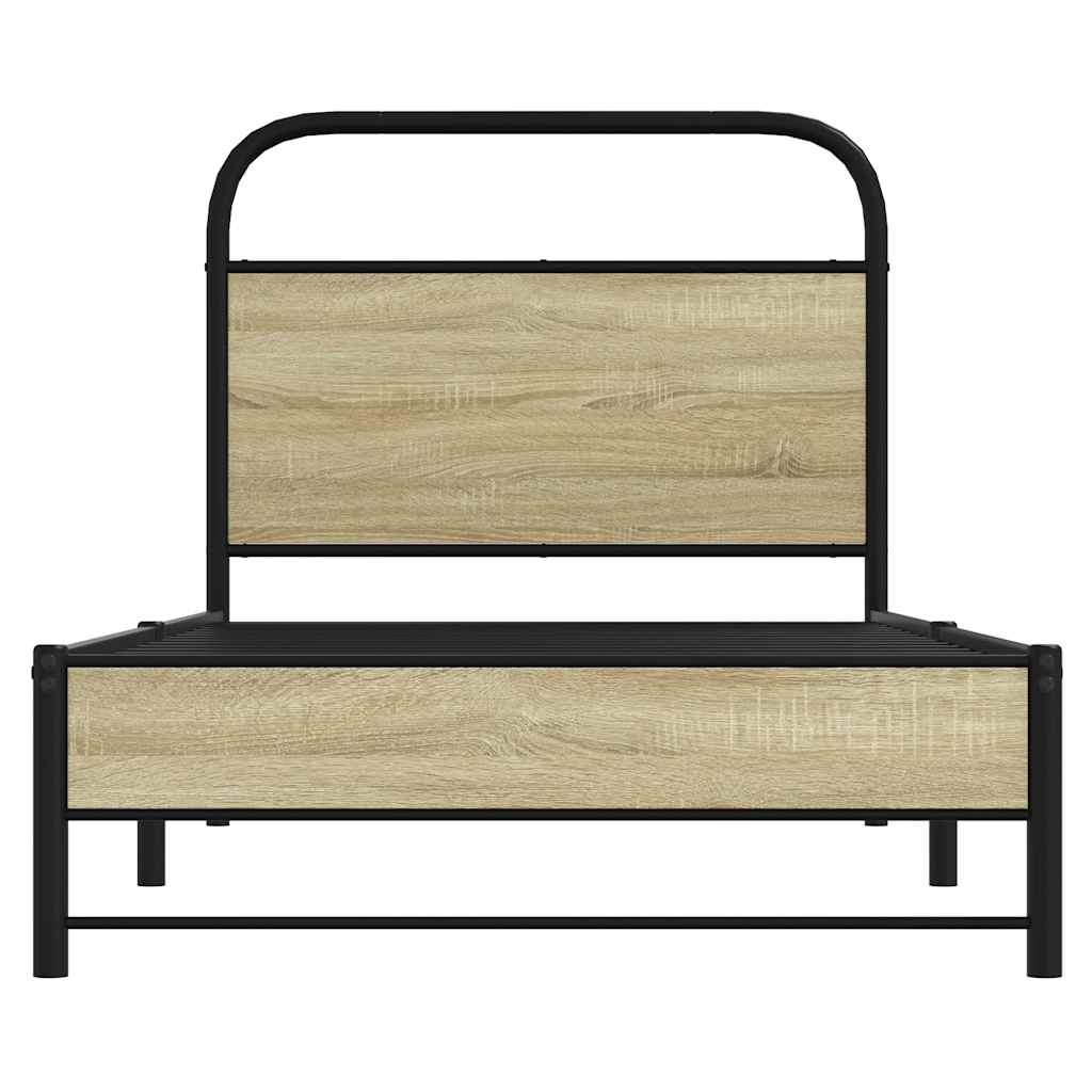Sonoma Oak Small Single Bed Frame 75x190 cm - Engineered Wood