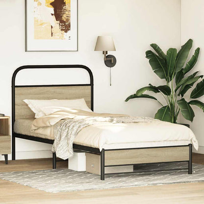 Sonoma Oak Bed Frame 80x200 cm - Engineered Wood, No Mattress