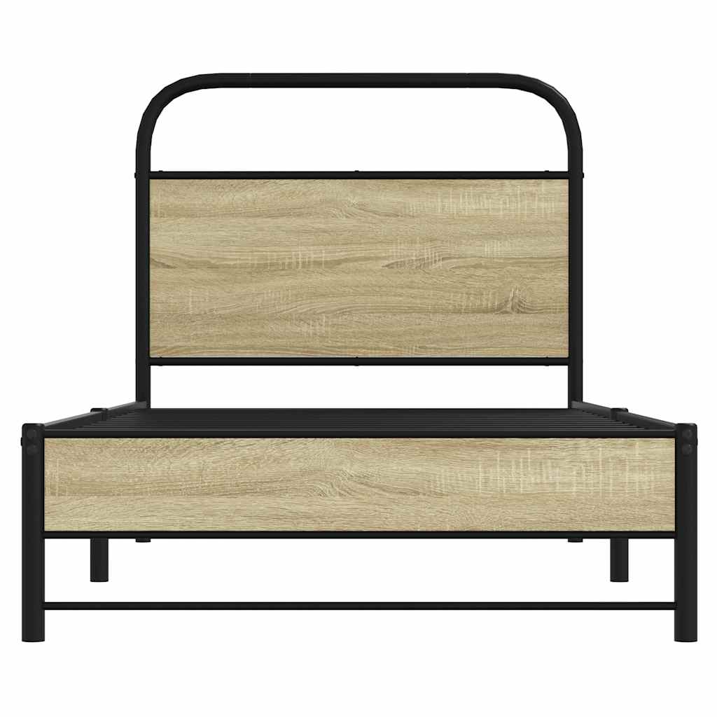 Sonoma Oak Bed Frame 80x200 cm - Engineered Wood, No Mattress