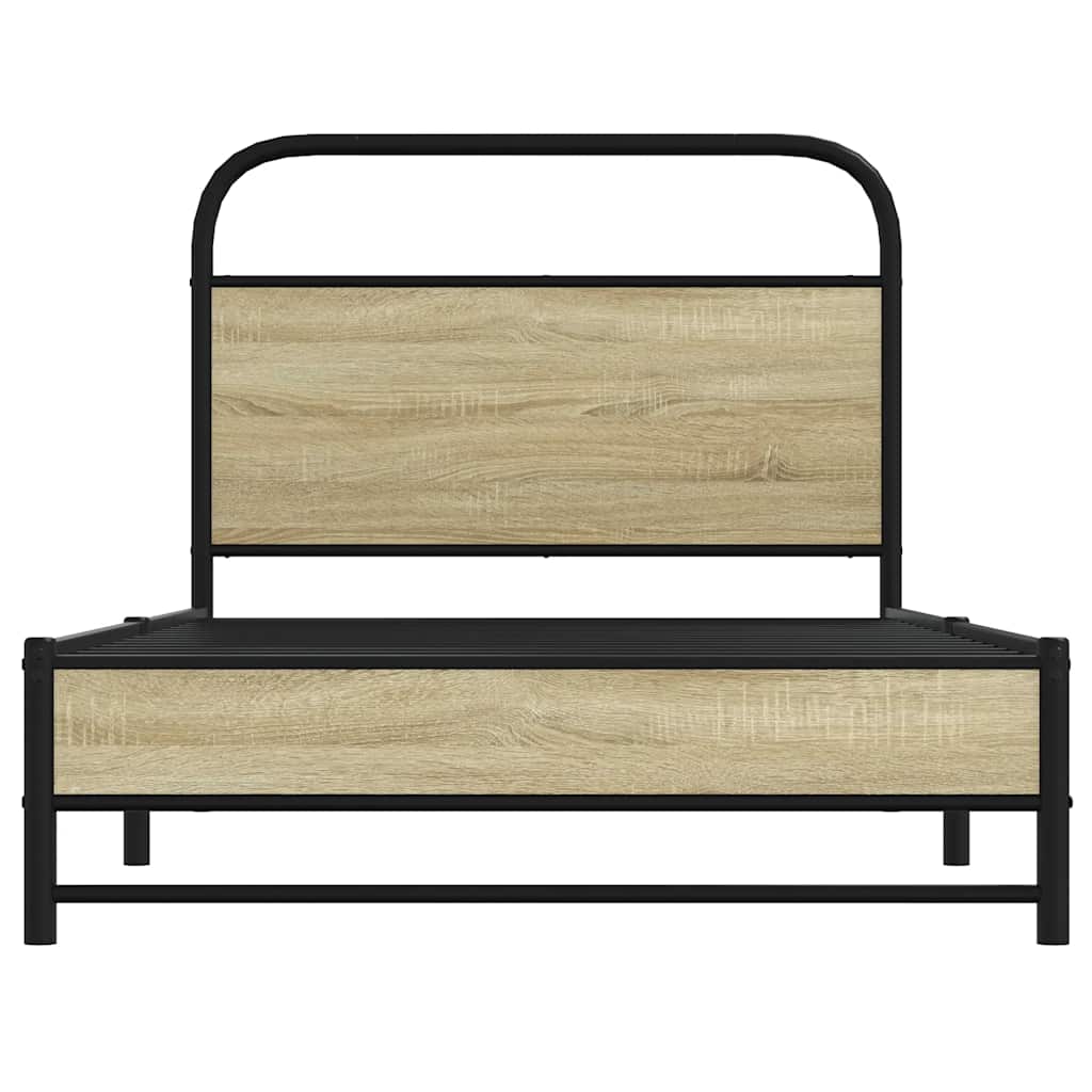Sonoma Oak Bed Frame 100x200 cm - Engineered Wood, No Mattress