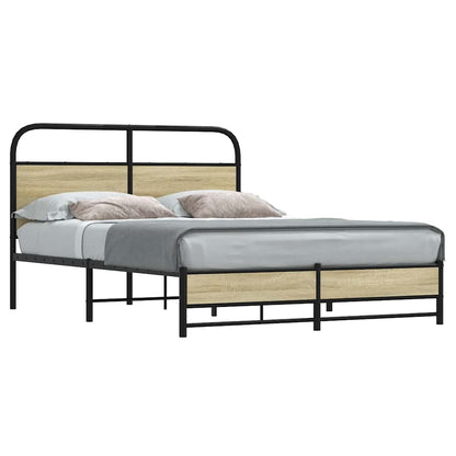 Sonoma Oak Double Bed Frame 135x190 cm - No Mattress Included