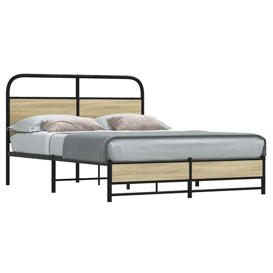 Sonoma Oak Double Bed Frame 135x190 cm - No Mattress Included