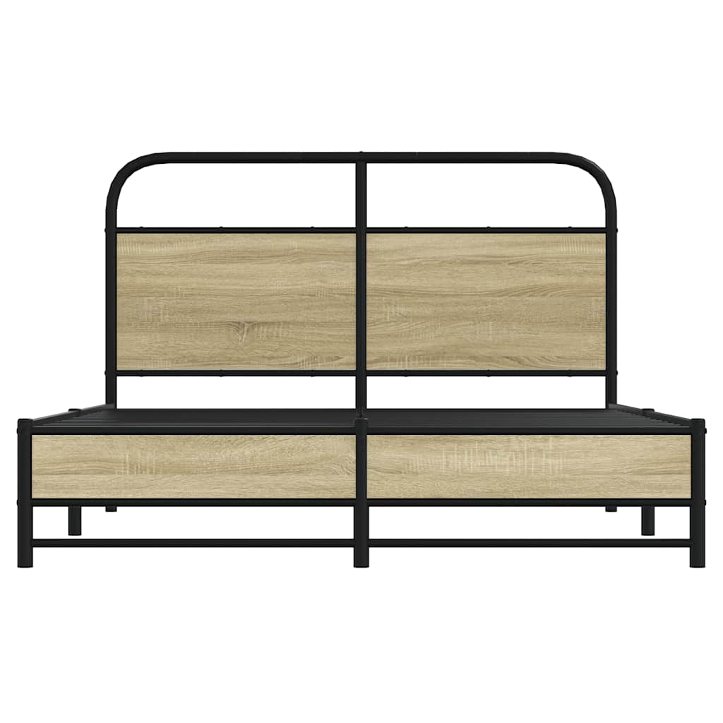 Bed Frame without Mattress 140x200 cm Sonoma Oak Engineered Wood