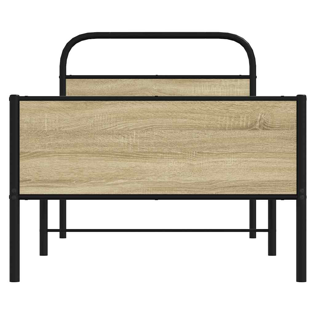 Sonoma Oak Engineered Wood Bed Frame 75x190 cm - No Mattress