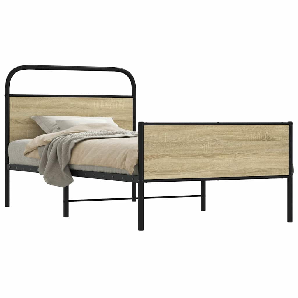Sonoma Oak Engineered Wood Bed Frame 90x190 cm - No Mattress
