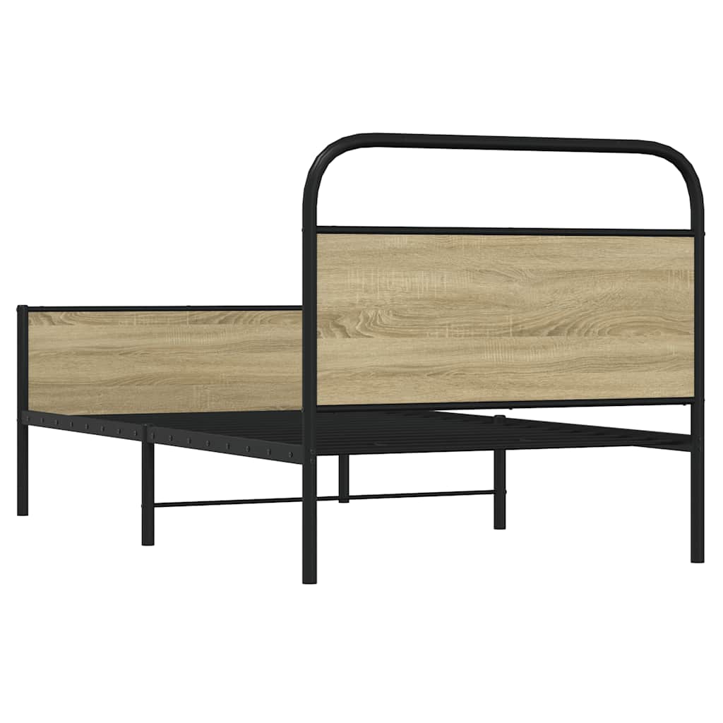 Sonoma Oak Bed Frame 90x200 cm - Durable Engineered Wood