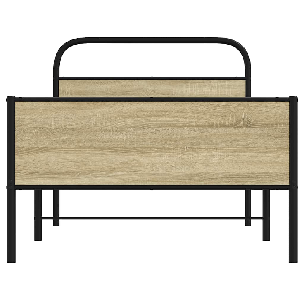 Sonoma Oak Bed Frame 100x200 cm - Engineered Wood, No Mattress