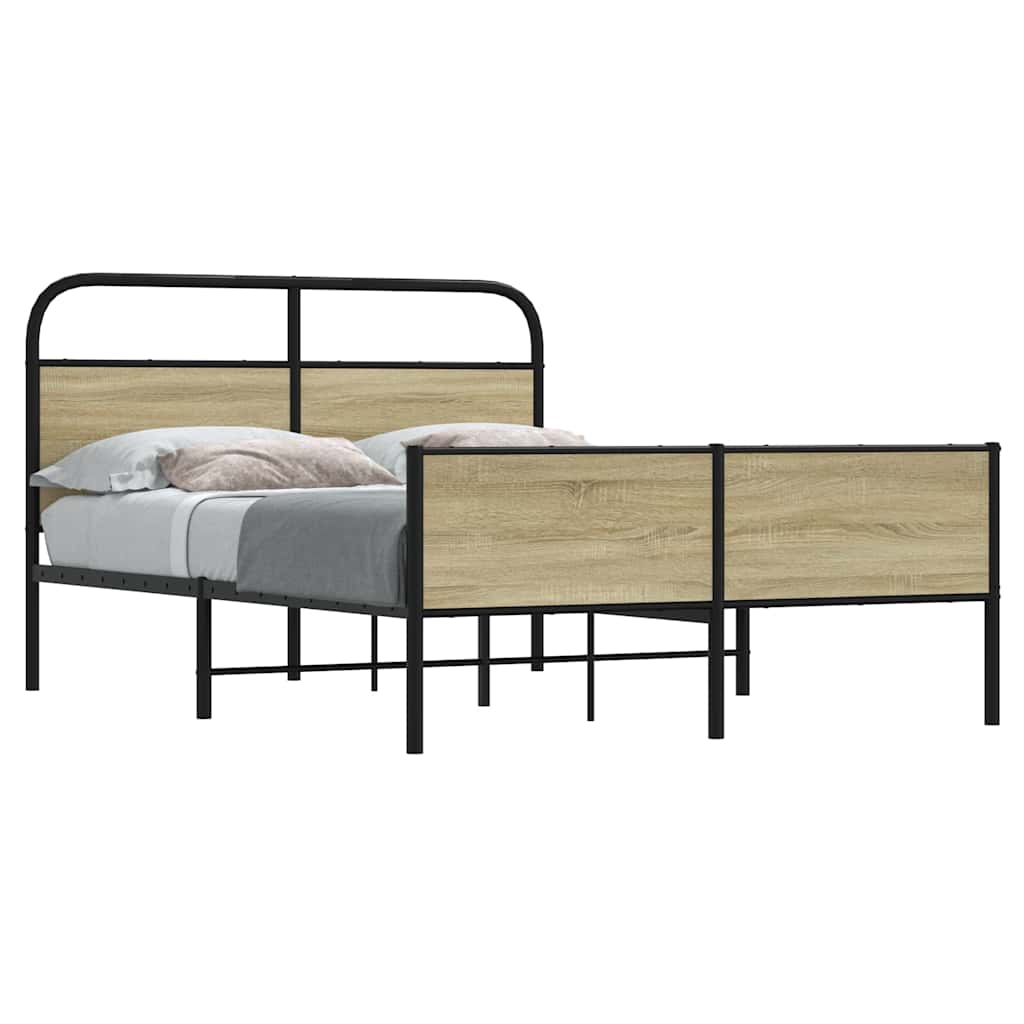 Sonoma Oak Engineered Wood Bed Frame 120x190 cm - No Mattress