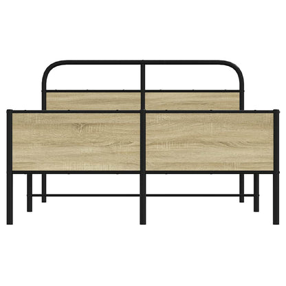 Sonoma Oak 120x200 cm Bed Frame - Engineered Wood, No Mattress