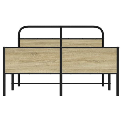 Sonoma Oak Bed Frame 135x190 cm - Engineered Wood Design