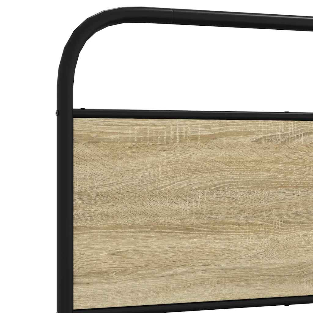 Sonoma Oak Bed Frame 135x190 cm - Engineered Wood Design