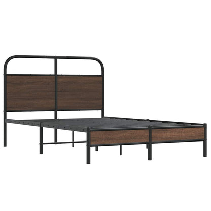 Bed Frame without Mattress 120x190 cm Small Double Brown Oak Engineered Wood