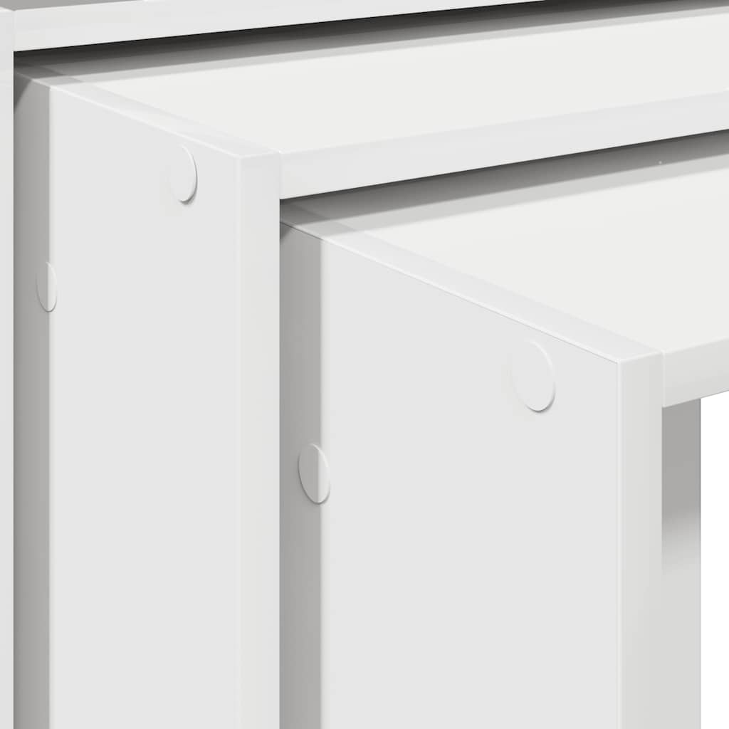 Elegant White Engineered Wood Nesting Tables Set of 3