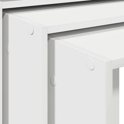Elegant White Engineered Wood Nesting Tables Set of 3
