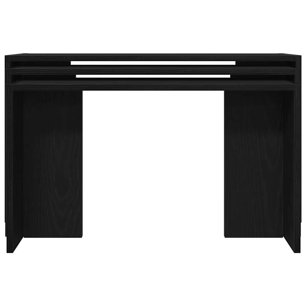 Modern Nesting Tables Set of 3 - Black Engineered Wood Design