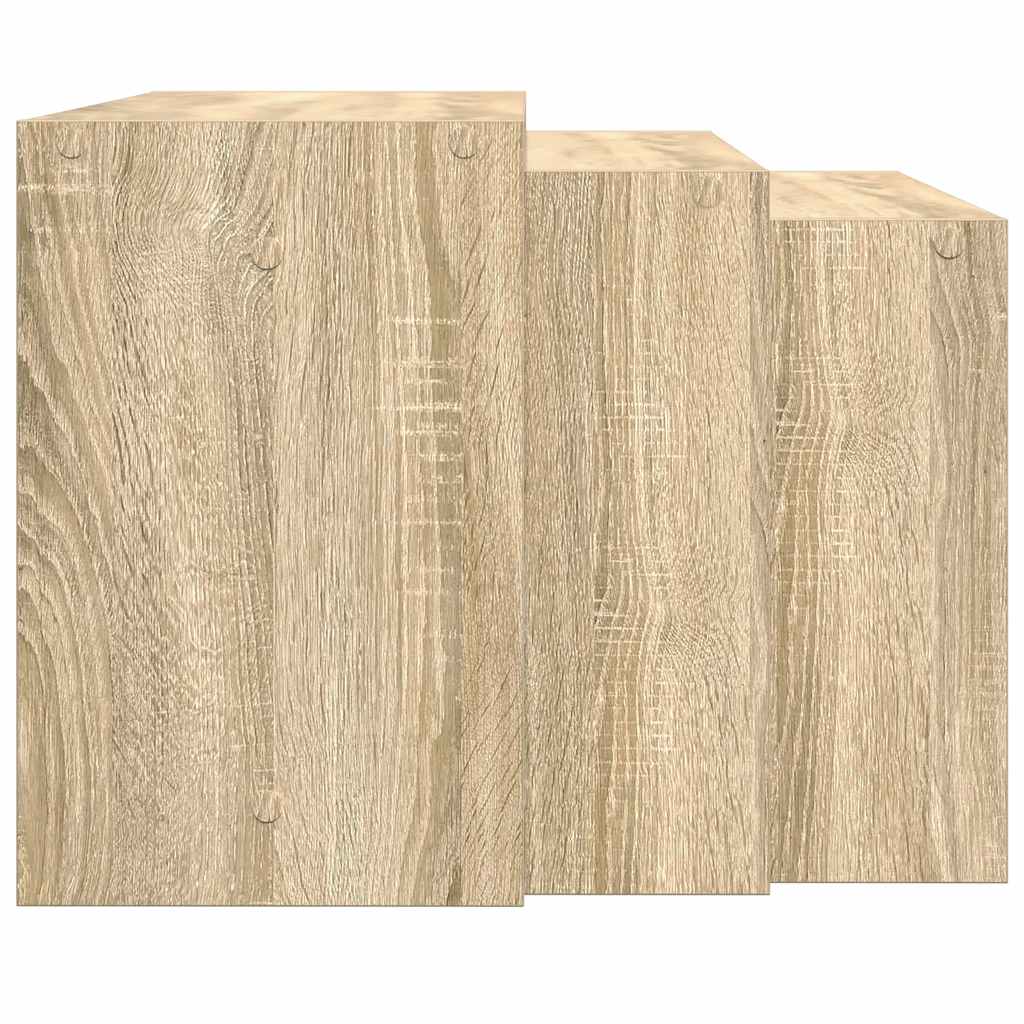 Sonoma Oak Nesting Tables Set of 3 - Engineered Wood