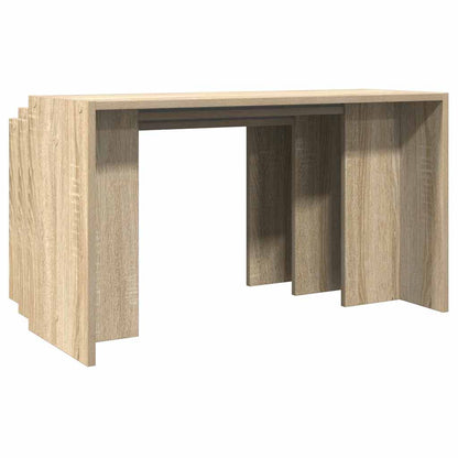 Sonoma Oak Nesting Tables Set of 3 - Engineered Wood