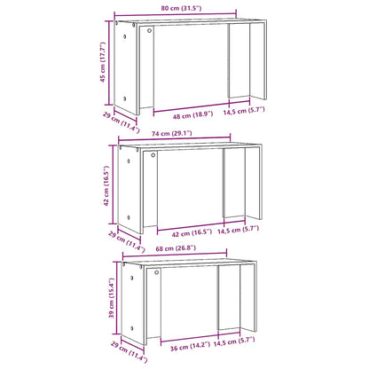 Concrete Grey Engineered Wood Nesting Tables - Set of 3
