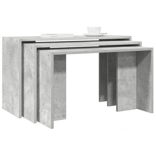 Concrete Grey Engineered Wood Nesting Tables - Set of 3