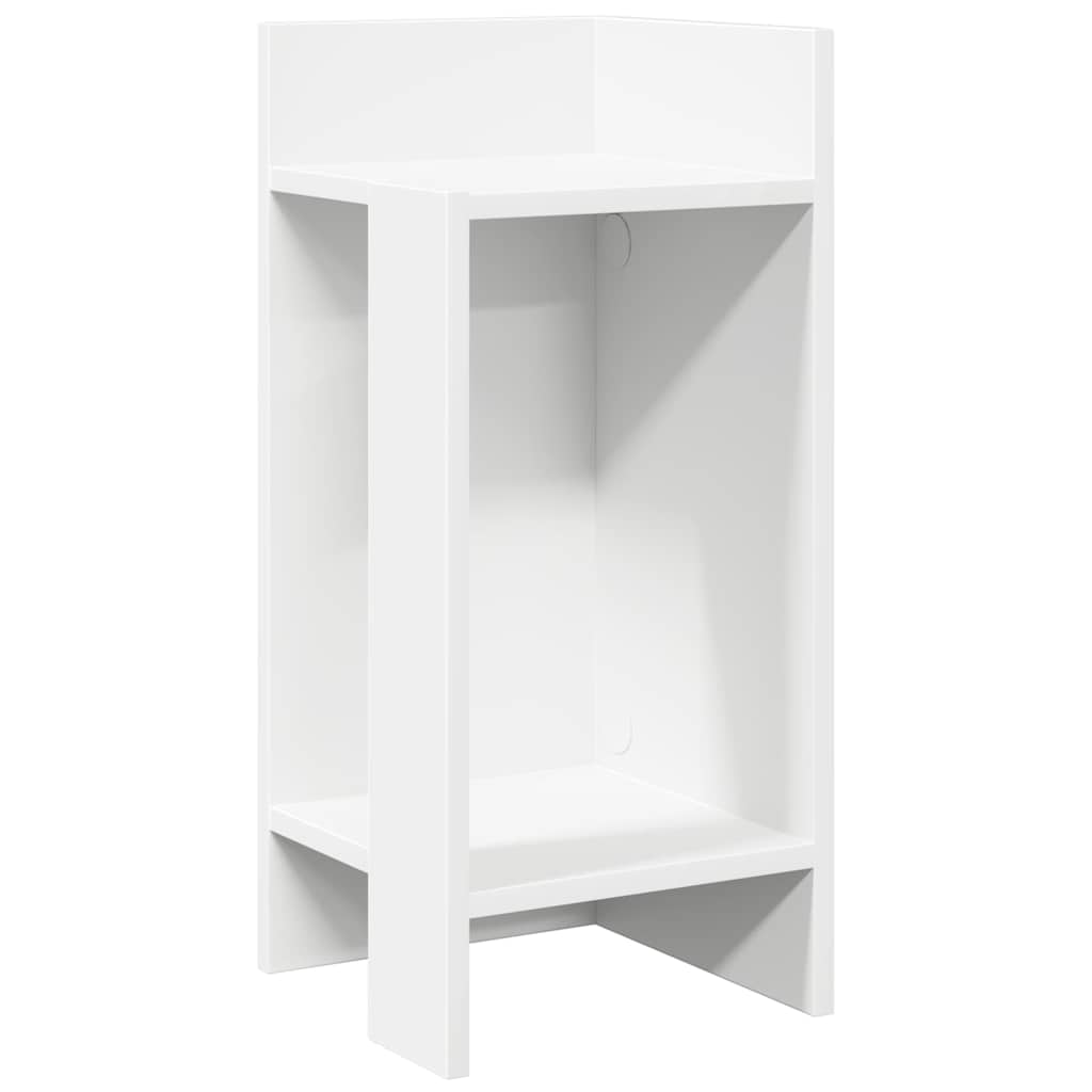 White Side Tables with Shelf - Set of 2, 25.5x27x60 cm