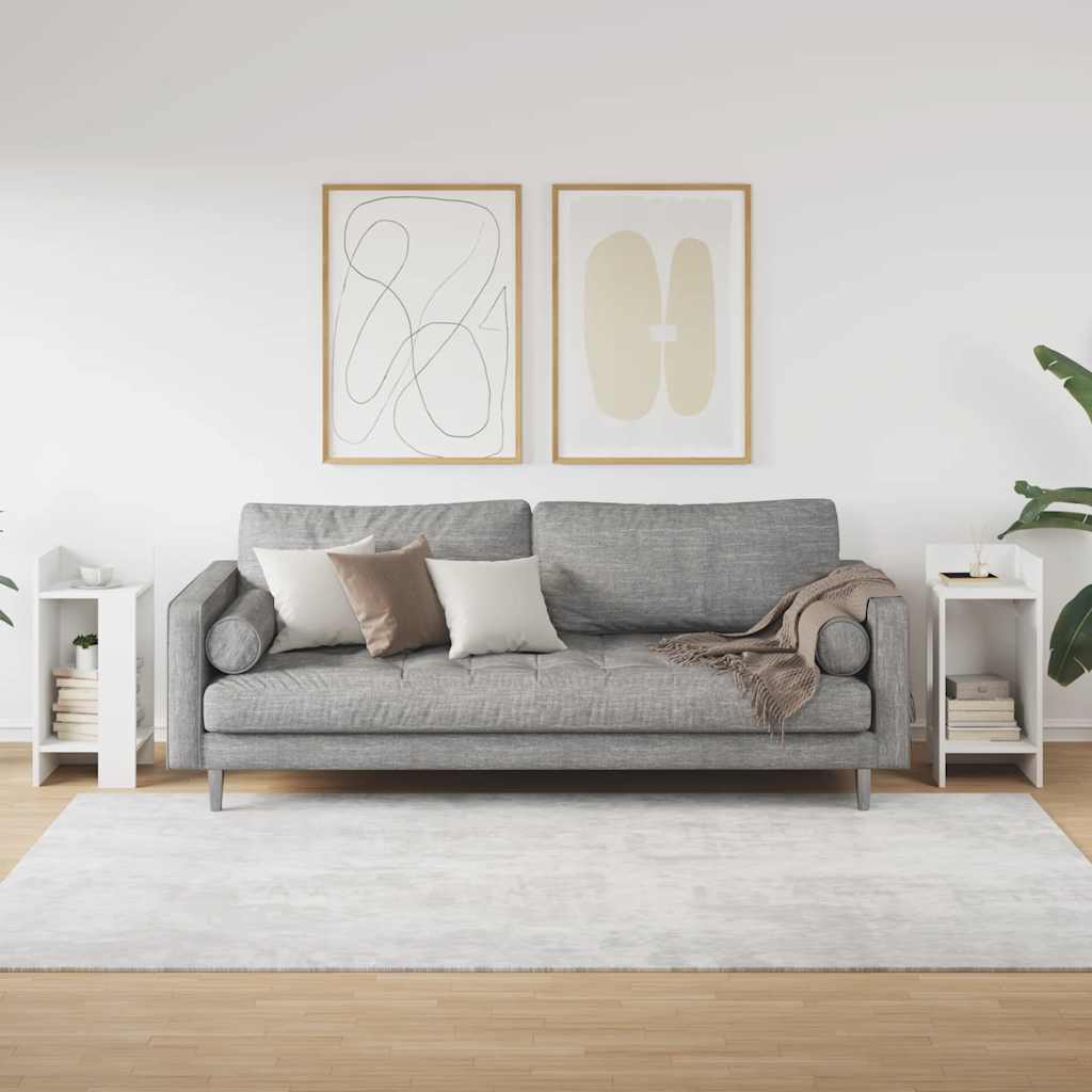 White Side Tables with Shelf - Set of 2, 25.5x27x60 cm