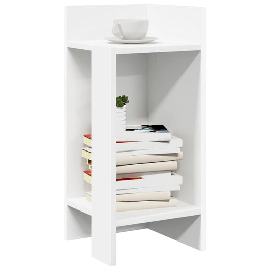 White Side Tables with Shelf - Set of 2, 25.5x27x60 cm
