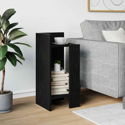 Black Wooden Side Table with Shelf - 25.5x27x60 cm Stylish Design