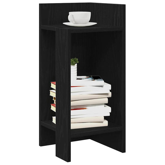 Black Wooden Side Table with Shelf - 25.5x27x60 cm Stylish Design