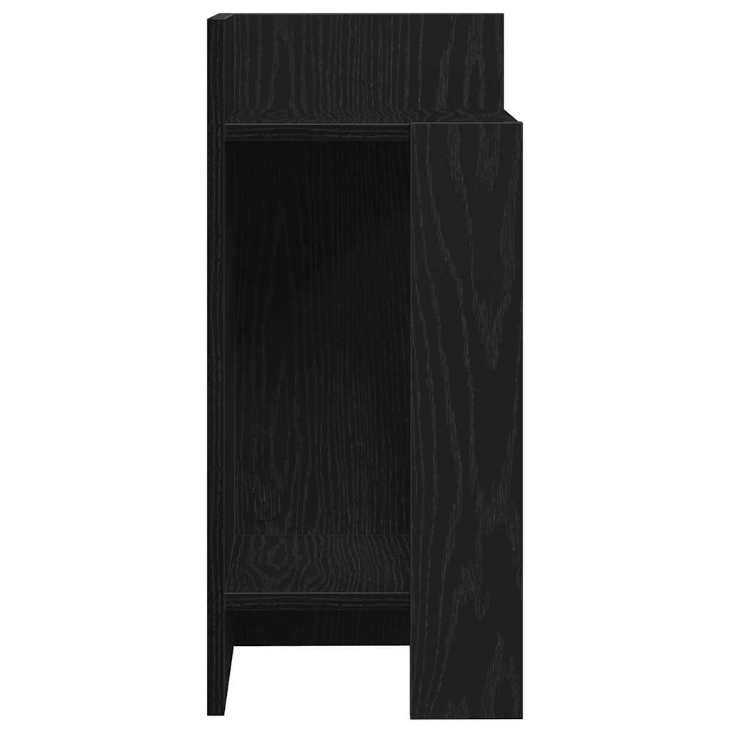 Elegant Black Side Tables 2 pcs with Shelves, 25.5x27x60 cm