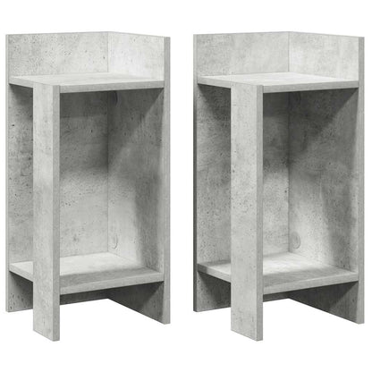 Concrete Grey Side Tables with Shelf - 2 Pcs, 25.5x27x60 cm
