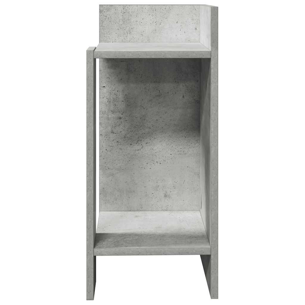 Concrete Grey Side Tables with Shelf - 2 Pcs, 25.5x27x60 cm