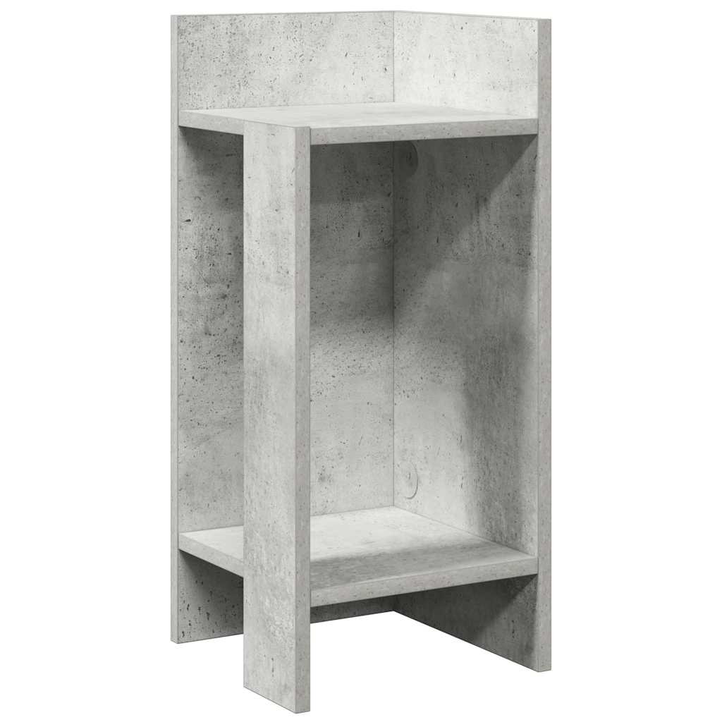 Concrete Grey Side Tables with Shelf - 2 Pcs, 25.5x27x60 cm