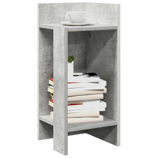 Concrete Grey Side Tables with Shelf - 2 Pcs, 25.5x27x60 cm