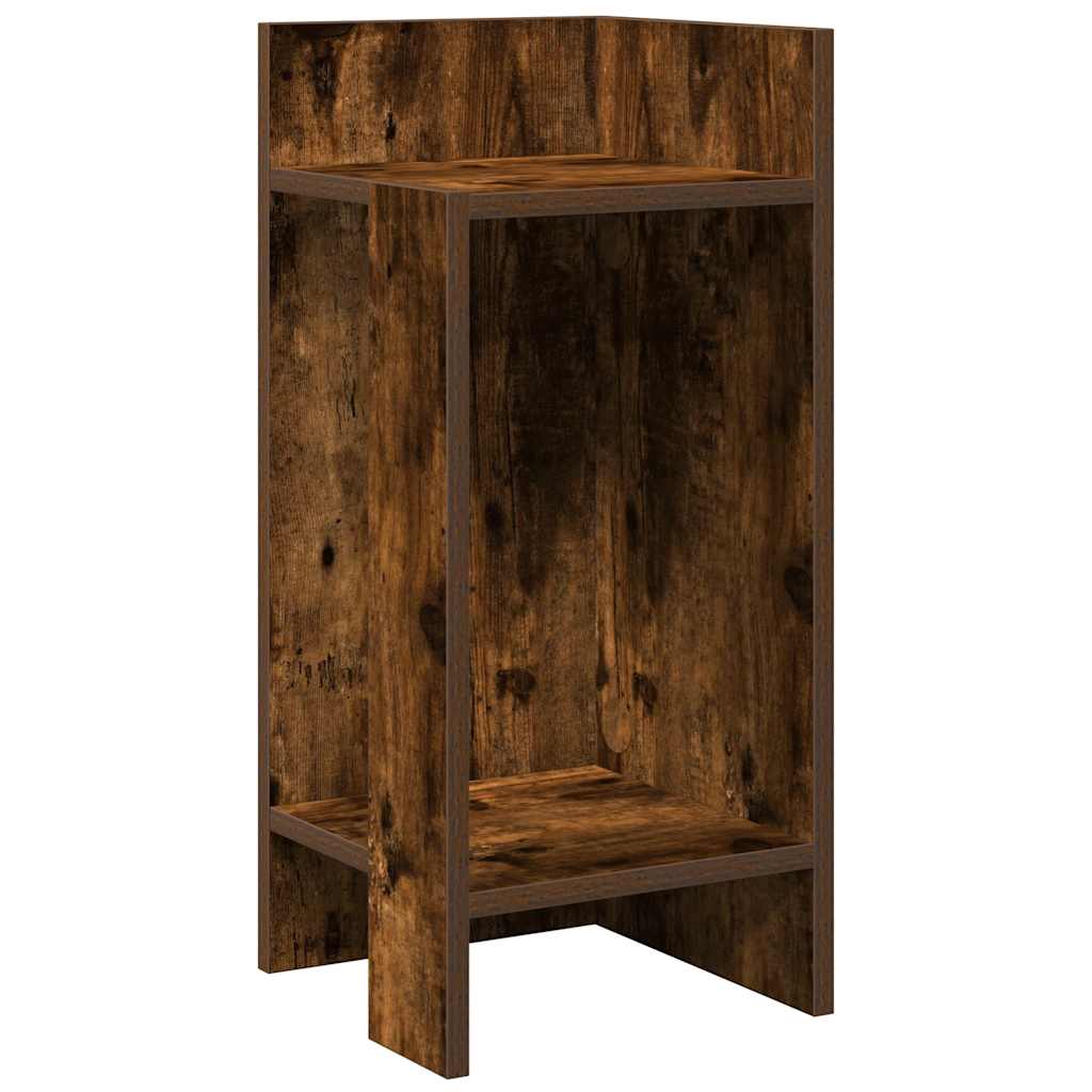 Smoked Oak Side Tables 2pcs with Shelf - 25.5x27x60 cm