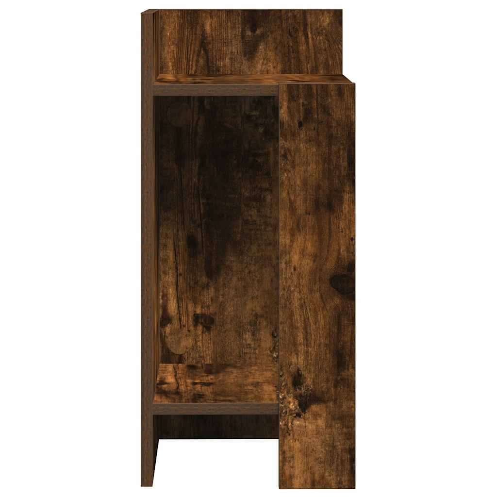Smoked Oak Side Tables 2pcs with Shelf - 25.5x27x60 cm