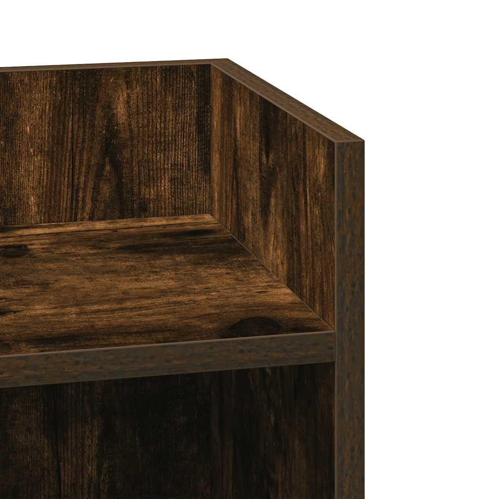 Smoked Oak Side Tables 2pcs with Shelf - 25.5x27x60 cm