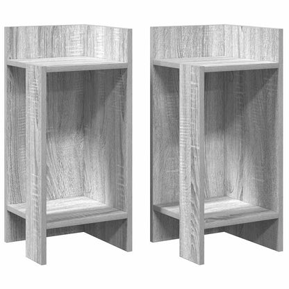 Grey Sonoma Side Tables with Shelf - Set of 2, 25.5x27x60 cm
