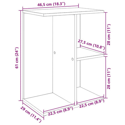Bedside Table Old Wood 46.5x29x61 cm Engineered Wood