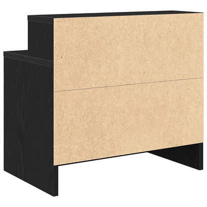 Bedside Cabinet with Drawer Black Oak 51x31x47 cm
