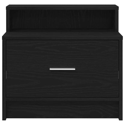 Bedside Cabinets with Drawer 2 pcs Black Oak 51x31x47 cm