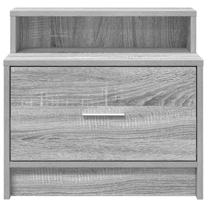 Bedside Cabinet with Drawer Grey Sonoma 51x31x47 cm