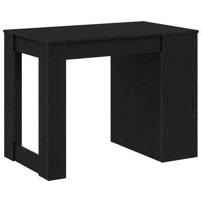 Black Oak Desk with Drawer & Shelf - 102x62x77.5 cm, Engineered Wood