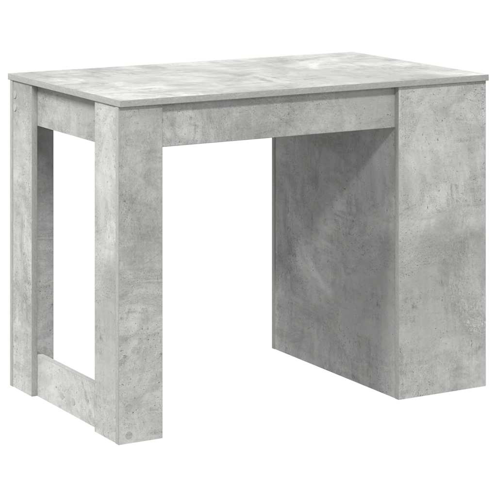Concrete Grey Engineered Wood Desk with Drawer & Shelf - 102x62x77.5 cm
