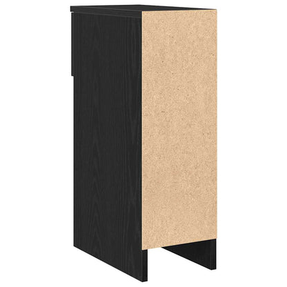 Bedside Cabinet with Drawer Black Oak 20x36x60 cm
