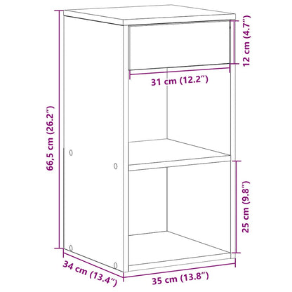 Bedside Cabinet with Drawer Grey Sonoma 35x34x66.5 cm