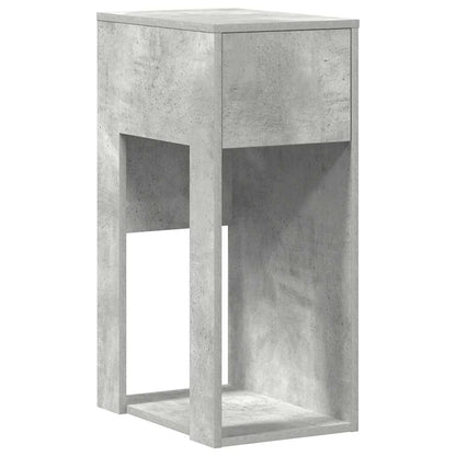 Concrete Grey Computer Tower Stand with Drawer - 30x44x74 cm