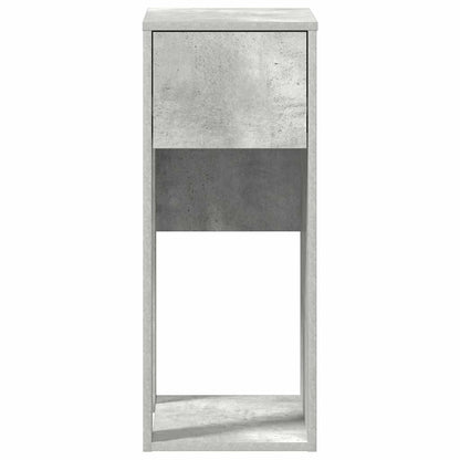 Concrete Grey Computer Tower Stand with Drawer - 30x44x74 cm