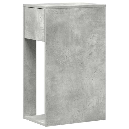Concrete Grey Computer Tower Stand with Drawer - 30x44x74 cm