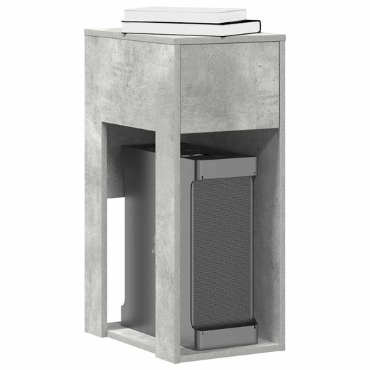 Concrete Grey Computer Tower Stand with Drawer - 30x44x74 cm