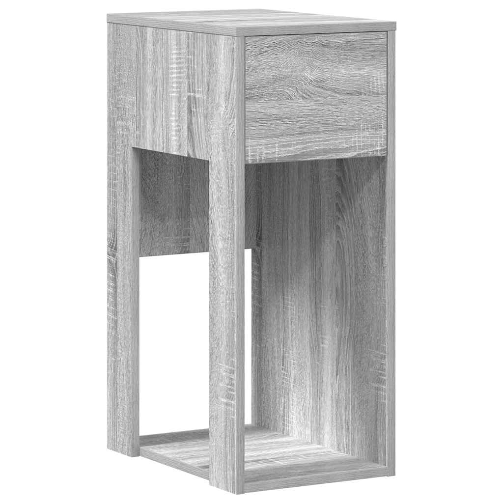 Grey Sonoma Computer Tower Stand with Drawer, 30x44x74 cm
